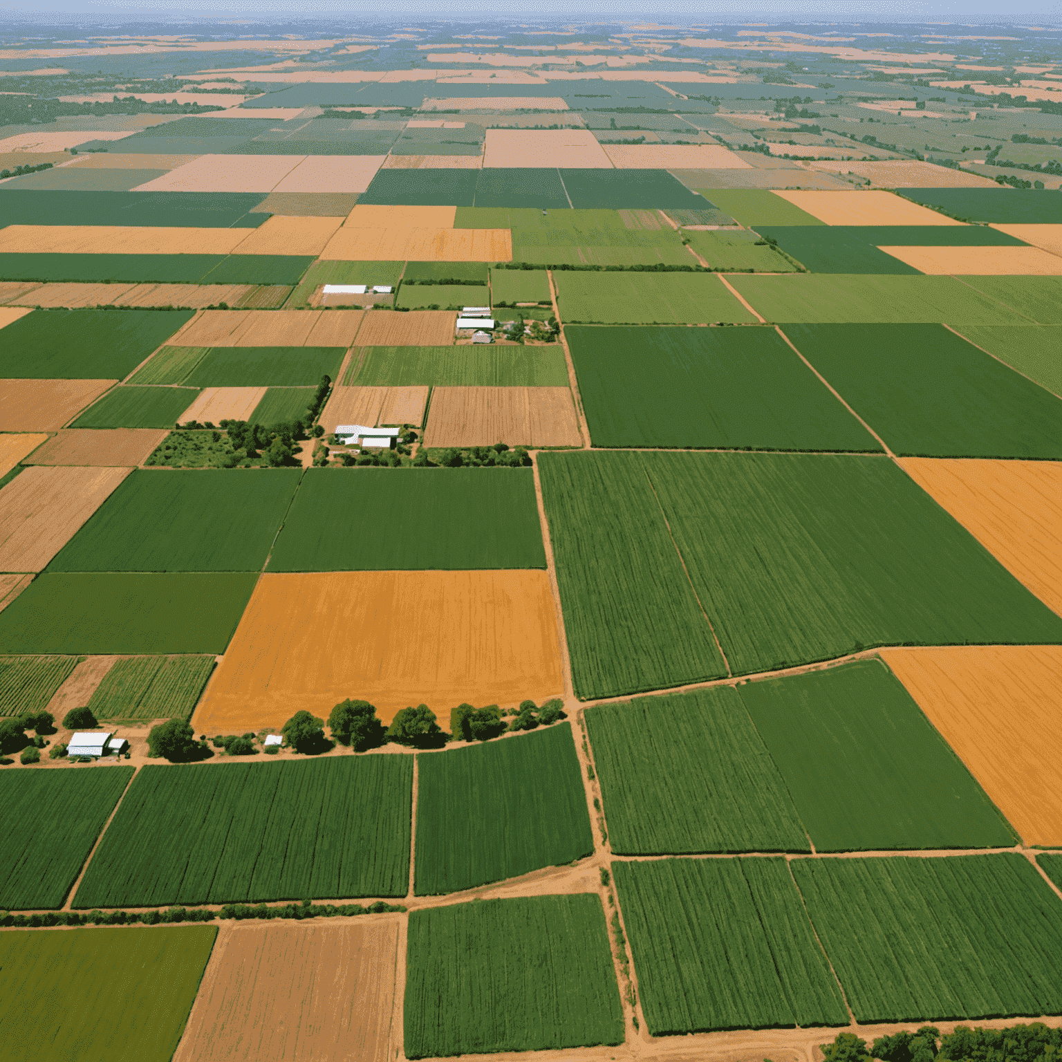 Aerial view of diverse South African agricultural landscapes, showcasing various crops and farmlands ready for export