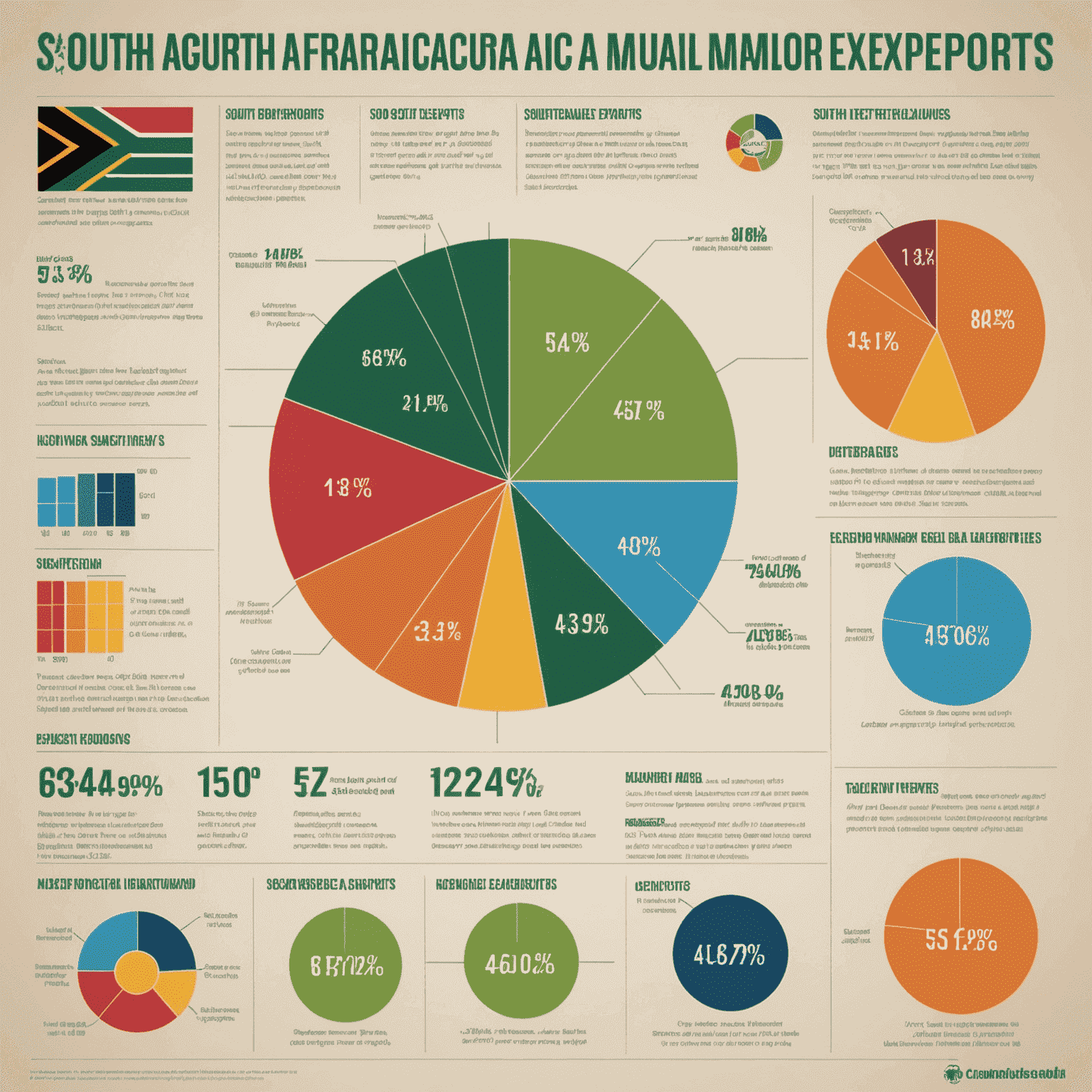 Infographic showing percentages of major South African agricultural exports by category